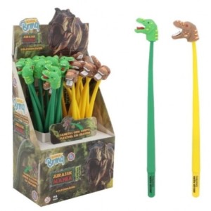 Papelaria School Brinq Caneta Gel Dinossauro Dinomania - Display