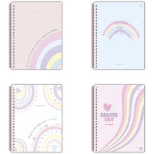 Caderno 01x1 Capa Dura Arc-en-ciel 80f