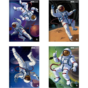 Caderno Brochura 1/4 Capa Dura Outer Space 80f