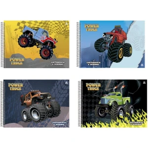 Caderno Desenho Univ Capa Dura Power Truck 60f