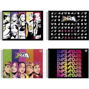 Caderno Desenho Univ Capa Dura Dos Rosa 60f