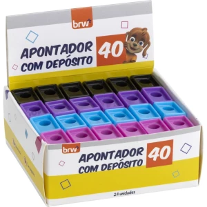 Apontador Com Deposito 40mm Plastico Cores (s)