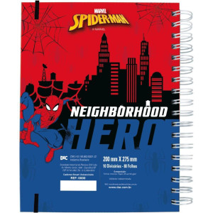 Caderno 01x1 Capa Dura Homem Aranha Smart Univ.c/elast 80f-126432-17856