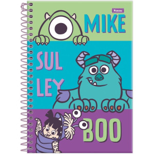 Caderno Espiral 1/4 Capa Dura Monstros S. A. 80f-126504-46328