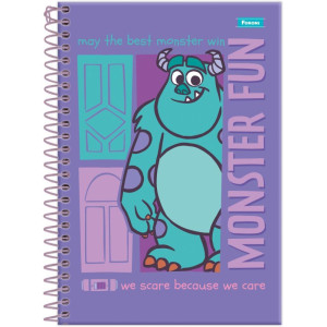 Caderno Espiral 1/4 Capa Dura Monstros S. A. 80f-126504-95856