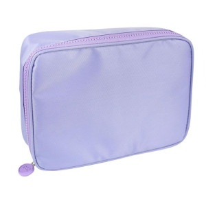 Estojo Box Tecido Lilas C/divisorias