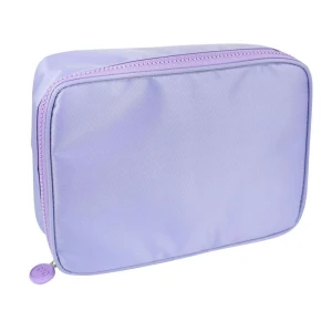 Estojo Box Tecido Lilas C/divisorias