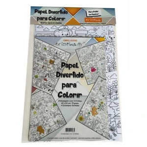 Brinquedo Para Colorir Papel Divertido 44x63cm 12fls