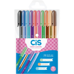 Caneta Esferografica Cis Color Scents 10 Cores