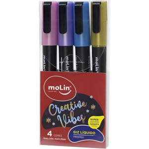 Giz Liquido 4 Cores Metalicas