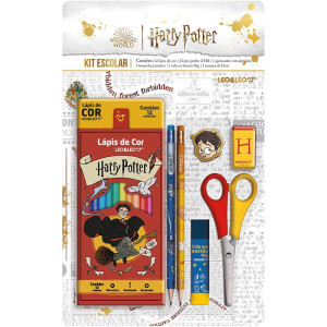 Kit Escolar Harry Potter 12 Lapis Cor + 6p