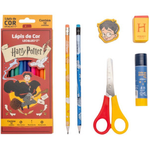 Kit Escolar Harry Potter 12 Lapis Cor + 6p-126009-99649