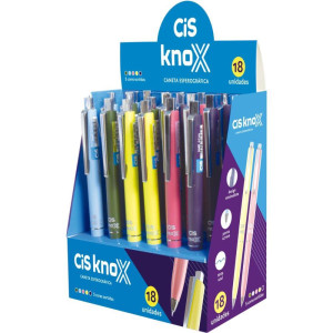 Caneta Esferografica Retratil Cis Knox 0.7mm 5 Cores (s)