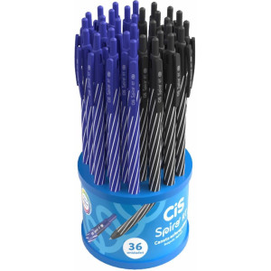 Caneta Esferografica Retratil Cis Spiro 0.7mm Azul/preta