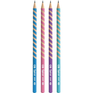 Lapis Preto Redondo Decorado Cis Spiro Grip 4 Cores (s)