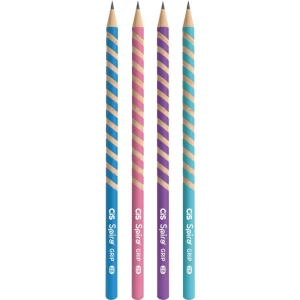 Lapis Preto Redondo Decorado Cis Spiro Grip 4 Cores (s)