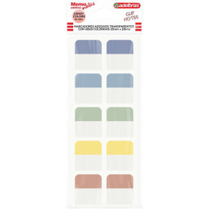 Bloco De Recado Autoadesivo Memonote Etiqueta Transp 25x28 80un Candy Color