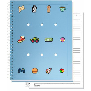 Caderno 01x1 Capa Dura Charms Azul 80fls-125547-61225