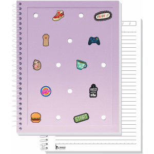 Caderno 10x1 Capa Dura Charms Lilas 160fls-125546-83207