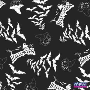 Tnt Estampado 1,40m 40g Halloween Fundo Preto