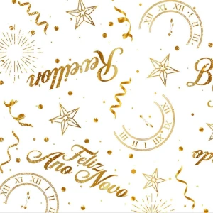 Tnt Estampado 1,40m 40g Reveillon Fundo Branco
