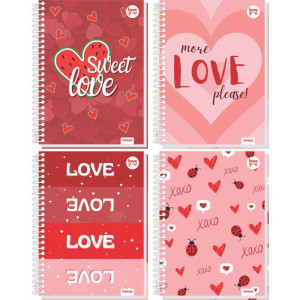 Caderno 01x1 Capa Dura Love 80fls