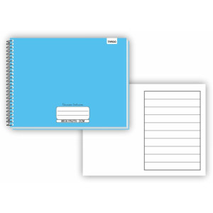 Caderno Desenho Univ Capa Dura Neuro Meia Pauta Ampliada 40f-125560-26137