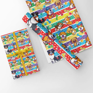 Papel Presente Bobina Couche 60cm. Mod.125 Cachorrinhos-125331-92079