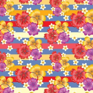Papel Presente Bobina Couche 60cm. Mod.211 Flores E Listras