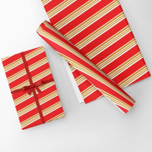 Papel Presente Bobina Couche 60cm. Mod.321 Vermelho C/listras-125335-14182