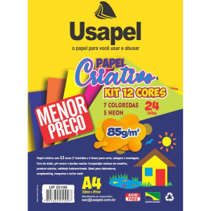 Bloco Para Educacao Artistica Usapel Criativo 12 Cores A4 85g 24fls