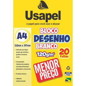 Bloco Tecnico Sem Margem Usapel Desenho A4 120g 20fls