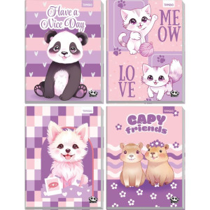 Caderno Brochura 1/4 Capa Dura Kawaii 96 Folhas-125568-30493