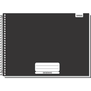 Caderno Desenho Milimetrado Preto Liso 48f Univ Espiral Cd