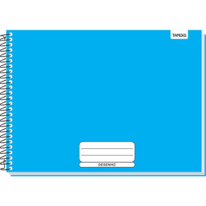 Caderno Desenho Univ Capa Dura Azul Liso 48f Univ Espiral C.d