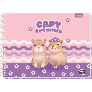Caderno Desenho Univ Capa Dura Kawaii 48 Folhas-125569-33868