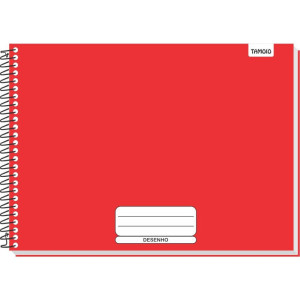 Caderno Desenho Univ Capa Dura Vermelho Liso 48f Univ Esp C.d