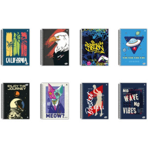 Caderno 12x1 Capa Dura Kbom Masculino 240f