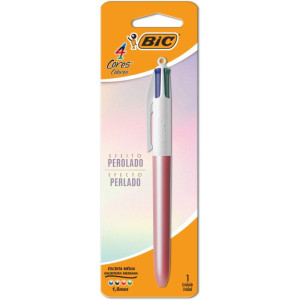 Caneta Esferografica 4 Cores Perolado Rosa