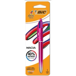Caneta Esferografica 4 Cores Semi Gel Rosa