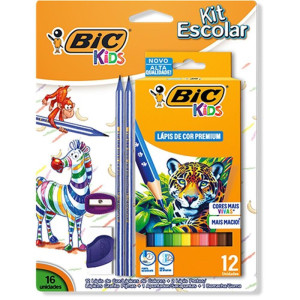 Kit Escolar Bic Kids 12 Cor.+borr+apont+la