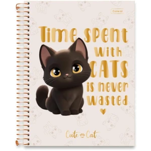 Caderno 01x1 Capa Dura Cute Cat 80fls