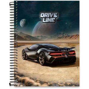 Caderno 01x1 Capa Dura Drive Line Cp.metalizada 80fls