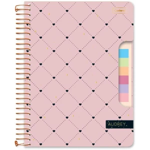 Caderno 01x1 Cp.dura Colegial Audrey C/bloco Adesivo 80fl(s)
