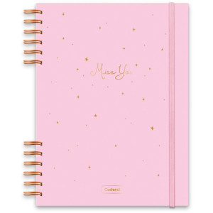 Caderno 01x1 Cp.dura Colegial Miss You C/elas E Wire-o 80f(s