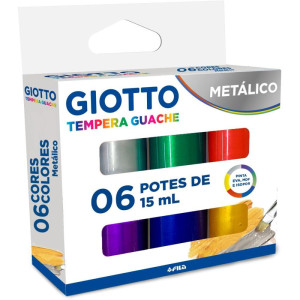 Tinta Guache Giotto Metalico 6cores 15ml