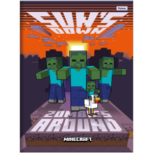 Caderno Brochura 1/4 Capa Dura Minecraft 80f