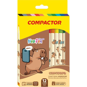 Caneta Hidrografica Neo-pen Gigante Capivara 12cores