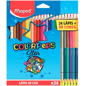 Lapis De Cor Triangular Color Peps Star 24unds/30cores