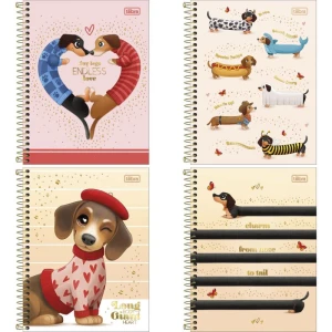 Caderno 01x1 Cp.dura Colegial Brownie Dog 60fls 177x240mm